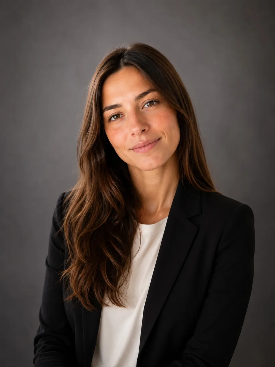 La misma mujer en un retrato profesional de estudio